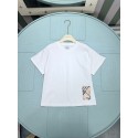 BURBERRY 風親子お揃いTシャツ 上質 キッズ T シャツ ブラック / ホワイト お出かけ 通学バーバリー親子 ペアルック半袖 T シャツ 春夏男女兼用