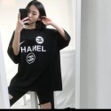 シャネルtシャツ夏 親子 ペアルックCHANEL子供tシャツ白と黒男女兼用シャネルハイブランドシャツキッズ男の子 女の子半袖お揃い 子ども服ママパパ お揃い おそろい恋人お揃いCHANEL 激安ハイブランド服コピー