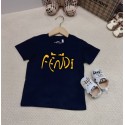 フェンディ風 アイコンロゴ 親子半袖 T シャツ レッド可愛いFENDI 風 カラーロゴプリント 親子お揃い T シャツ 春夏ハイブランド親子 ペアルック