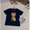 フェンディ風 親子コーデ 子供大人サイズあり ハイブランドFENDI 短袖Tシャツ 綿 レディースメンズペアお揃い 品牌 Tシャツ 激安男の子 女の子 キッズウェアフェンディ親子服 半袖 ファミリー家族旅行 親子コーデ