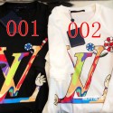 ルイヴィトンT シャツ 親子LV 風カラフルアートプリント半袖 T シャツ ユニセックスルイヴィトン親子お揃い可春夏用 T シャツ おしゃれ / プレゼント / ギフトLV 風人気