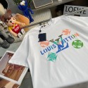 ハイブランド親子コーデ 子供大人サイズあり ハイブランドルイヴィトン半袖Tシャツ 綿 レディースメンズペアお揃い ルイヴィトン Tシャツ 激安男の子 女の子 キッズウェアLV 親子服 半袖 ファミリー家族旅行 親子コーデ