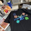 ハイブランド親子コーデ 子供大人サイズあり ハイブランドルイヴィトン半袖Tシャツ 綿 レディースメンズペアお揃い ルイヴィトン Tシャツ 激安男の子 女の子 キッズウェアLV 親子服 半袖 ファミリー家族旅行 親子コーデ