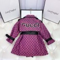 gucciグッチ子供ガールズ ジャケット格安キッズ女の子紫 秋冬新作コート韓国風ブランド子供服ベルト付ワンピジャケット100cm-160cmサイズ