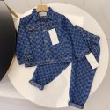 グッチgucciブランドキッズ デニム サロペットコートパンツ ロングパンツ 長ズボンショートパンツ 夏パンツデニムコート 韓国子供服アウター 女の子 デニムジャケット100-150cm