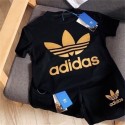 アディダスハイブランド韓国風半袖 Tシャツキッズ 激安黒と白 ブランド子ども服パロディAdidas夏春秋ボーイズ ガールズ ユニセックスジュニア こども服アディダストップス キッズベビー服