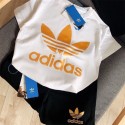 アディダスハイブランド韓国風半袖 Tシャツキッズ 激安黒と白 ブランド子ども服パロディAdidas夏春秋ボーイズ ガールズ ユニセックスジュニア こども服アディダストップス キッズベビー服