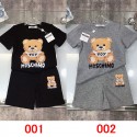 モスキーノ MOSCHINO愛らしいテディベア柄 子供用 T シャツとショーツのセット 子供服テディベアプリントT シャツセットショーツ夏用子供服モスキーノ モスキーノ激安Tシャツ 子供服 キッズ ベビー トップス,ブランドコピー服子供服 ベビー服