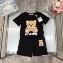 モスキーノ MOSCHINO愛らしいテディベア柄 子供用 T シャツとショーツのセット 子供服テディベアプリントT シャツセットショーツ夏用子供服モスキーノ モスキーノ激安Tシャツ 子供服 キッズ ベビー トップス,ブランドコピー服子供服 ベビー服