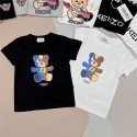 【フェンデイ】 可愛いベアモチーフ T シャツと FF 柄ショーツの子供用セット 2 色展開フェンデイフェンデイ子供服、男の子 女の子ベアモチーフ T シャツ、FF 柄ショーツセットフェンデイ夏服、子供用ウェア