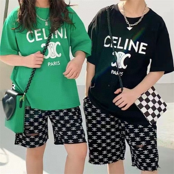 ハイブランド韓国風セリーヌ半袖 Tシャツキッズ 激安 ブランド子ども服パロディ夏春秋ボーイズ ガールズ ユニセックスジュニア こども服トップス キッズベビー服セリーヌ