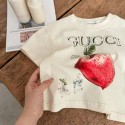 グッチ (Gucci) 子供向け 可愛いデザイン 男女兼用 フルーツ＆キャラクター柄 T シャツ 夏用 スウェットシャツ 产子供 T シャツ夏服グッチブランド子供服