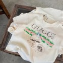 グッチ (Gucci) 子供向け 可愛いデザイン 男女兼用 フルーツ＆キャラクター柄 T シャツ 夏用 スウェットシャツ 产子供 T シャツ夏服グッチブランド子供服