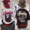 ステューシー（Stussy） 個性的なアメリカンストリートスタイル子供用 T シャツ大人気 猿顔プリントが目を引く子供用ショートスリーブハイブランド韓国風ステューシー半袖 Tシャツキッズ激安ブランドコピー服子供服 ベビー服
