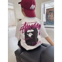 ステューシー（Stussy） 個性的なアメリカンストリートスタイル子供用 T シャツ大人気 猿顔プリントが目を引く子供用ショートスリーブハイブランド韓国風ステューシー半袖 Tシャツキッズ激安ブランドコピー服子供服 ベビー服
