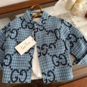 グッチGUCCI レトロチェック＆ダブル G 風 子供用シャツダブル G 柄の子供用レジャーシャツ激安ハイブランド韓国風グッチ半男の子 女の子 男児 女児Tシャツユニセックス大人気