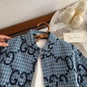 グッチGUCCI レトロチェック＆ダブル G 風 子供用シャツダブル G 柄の子供用レジャーシャツ激安ハイブランド韓国風グッチ半男の子 女の子 男児 女児Tシャツユニセックス大人気
