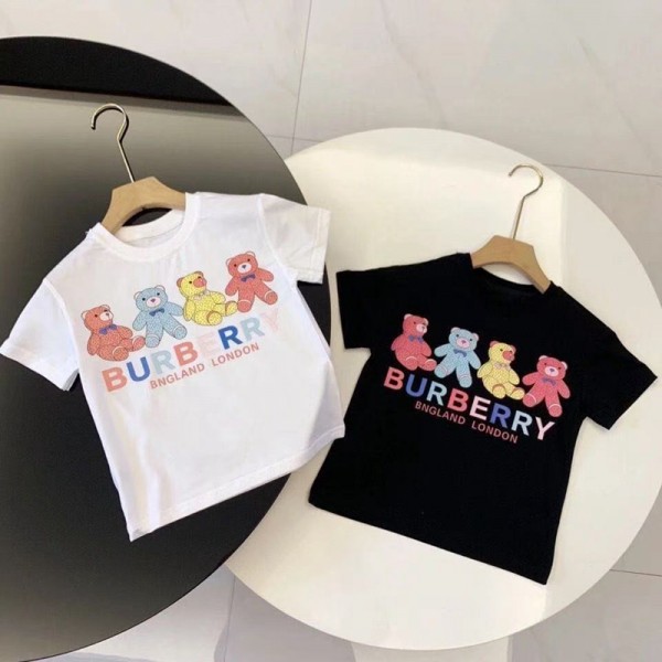 バーバリー キッズ tシャツ子供用トーマステディベア柄カットソー T シャツバーバリー 男の子女の子用ポロシャツ風 T シャツ可愛ら人気Burberry子供服キッズ セットアップ
