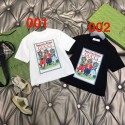 グッチ子供衣装可愛いキャット柄プリント 子供用 T シャツセットGUCCI キッズファッション T シャツ 白黒 2 色の童話世界グッチ白黒 T シャツハイファッションな子供衣装子供向けグッチ T シャツ 定番ロゴと可愛い動物モチーフ