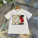 フェンデイ子供 t シャツ可愛いテディベアと FF ロゴ 子供用 T シャツとショートパンツセット fendi キッズ セットアップ 男の子FF ロゴ柄快適な素材ハイファッションな子供衣装