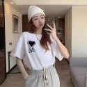 CDG 定番愛心デザイン 親子用カジュアル T シャツ川久保玲ブランドCDG PLAY 親子半袖Tシャツ ハートロゴ白黒配色の愛心アクセントキッズ tシャツ川久保玲ブランド子供服 