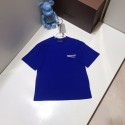 バレンシアガ キッズ tシャツ 子供服Balenciaga夏の潮流！男女児向け ブルー T シャツとブラックショートパンツセットバレンシアガBalenciaga半袖キッズ キッズ セットアップ 男の子
