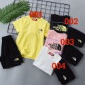 ザノースフェイス キッズ tシャツ夏の潮流The North Face 子供服男女兼用 ファッションセット 男女兼用 T シャツとショートパンツ ザノースフェイス定番ロゴ入り衣装男女児用夏服多色 T シャツThe North Face キッズ夏