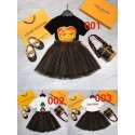 ルイヴィトン女児向け 夏の 2 ピースセット T シャツとチュールスカートLV子供服T シャツとチュールスカートセット可愛いデザインルイヴィトン女の子用 夏のファッションセット ブランド柄 T シャツとスカート