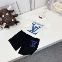 ルイヴィトンキッズ tシャツLV 子供服 上下セット tシャツ ショーツ 2点キッズ服男女児向け 夏の 2 ピースセット T シャツとショート ブランド魅力満載ルイヴィトンキッズ衣装