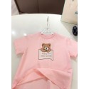 フェンデイ可愛いクマ柄 ピンク T シャツとセット キッズ夏服 2 ピースFENDI 子供服、ピンククマ柄 T シャツとショートパンツフェンデイトレンディなデザイン耐久性ハイブランド韓国風