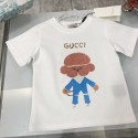 GUCCI可愛いアニマル柄 キッズ夏用 T シャツ ホワイトカラーグッチ子供服グッチ男女児向け 夏の T シャツ素材は肌にやさしく通気性が良く快適に着用できるようになっています