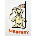 バーバリーキッズ夏服 ホワイト T シャツBURBERRYと可愛いテディベア柄バーバリーブランドロゴ T シャツエレガントなデザインバーバリーロゴとテディベアの柄が魅力的で、ホワイトのカラーがエレガントです