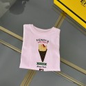 フェンデイキッズ tシャツ子供服 キッズ 夏の 可愛いアイスクリーム柄 T シャツ ピンクカラーFENDI 男女児向け 夏フェンデイT シャツ アイスクリーム柄韓国風女の子