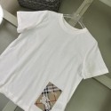 バーバリー兄妹コーデ 夏の白 T + 格紋スカート / ショート 可愛いデザイン 男女児向けBURBERRY キッズファッション子供服可愛いバーバリー キッズの兄妹向け夏服セット