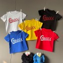 GUCCI 子供服 カラフル半袖 T ロゴプリント 男女児兼用 ファッションアイテム子供用 グッチロゴプリント T シャツ 夏のビーチ & 日常着 6 色ラインナップグッチ