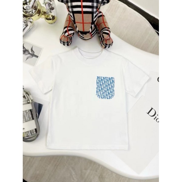 ディオール子供服DIOR キッズ用 夏のファッション T シャツ ブランドロゴポケット ハイクオリティ男女兼用簡約ディオールキッズ tシャツ