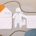 ディオールベビー 3 点セット 白素材 テクスチャデザイン 肌やさしい 祝儀用Dior 新生児用 クリーンホワイトセット 立体テクスチャ ブランドロゴ刺繍ディオールベビープレゼントブランド品質