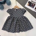 ディオールキッズ モノグラムドレス シャイニープリント 可愛らしいプチファッションDior 子供服ブランドモノグラム ショートスリーブワンピース エレガントデザインディオール女の子 