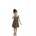 人気フェンディキッズ モノグラムワンピース コントラストカラー襟 シンプルでエレガントFENDI 子供服 フェンディキッズファッション高品質フェンディ子供服