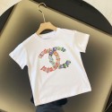 シャネルキッズ T シャツ カラフルロゴデザイン 白 / 黒選択 ファッション小物CHANEL 子供半袖 シャネルブランドアイコン カラフルモザイク柄 夏服アイテム