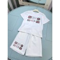 グッチキッズ コーデセット 白素材 ブランドロゴモチーフ 日常着用最適GUCCI 子供服 トレーニングセット ブランドロゴアクセント 白カラー 可愛らしいグッチ半袖 T
