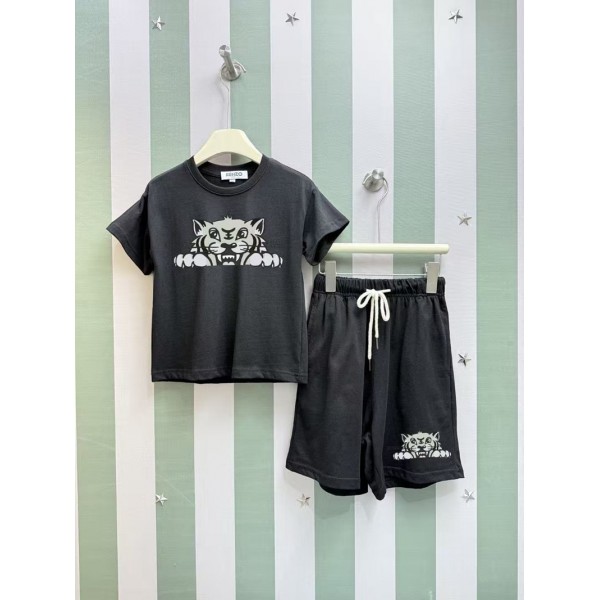 【人気】KENZO キッズ タイガーヘッドセット ブラック ファッション小物ケンゾーキッズ 2 点セット タイガーモチーフ ブランドアイデンティティ 日常着用ケンゾー子供服