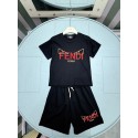 FENDI 子供用セット 半袖 T シャツショート フェンディロゴ カジュアルスポーツスタイルフェンディブランドロゴモチーフ アクティブライフ向けフェンディ人気フェンディ子供服