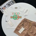 グッチキッズ 2 点セット ブランドロゴ モノグラムパンツ カジュアルスタイルGUCCIキッズセット ダブル G ロゴ カラーバリエーション豊富 アウトドア風グッチキッズファッショングッチ子供用セットトレンドアイテム柔軟素材
