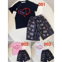 ディオールキッズ セット ハートロゴ モノグラムパンツ 可愛らしいデザインDiorキッズ 2 点ディオール3 カラーデ子供服人気ハイブランド
