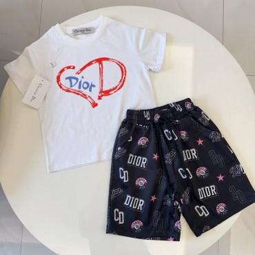 ディオールキッズ セット ハートロゴ モノグラムパンツ 可愛らしいデザインDiorキッズ 2 点ディオール3 カラーデ子供服人気ハイブランド