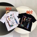 グッチキッズ T シャツ アート風プリント 高級感【GUCCI】キッズ T シャツ アートプリント ホワイトブラック 2 タイプ展開GUCCI 子供服グッチキッズ