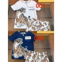  ケンゾーキッズ 2 点セットヒョウ柄激安 ブランド子ども服パロディKENZO子供用コーデ タイガープリント Tシャツヒョウショートトップス キッズベビー服プリント半袖Tシャツ 子供服高品質ケンゾー 子供服夏向け