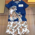  ケンゾーキッズ 2 点セットヒョウ柄激安 ブランド子ども服パロディKENZO子供用コーデ タイガープリント Tシャツヒョウショートトップス キッズベビー服プリント半袖Tシャツ 子供服高品質ケンゾー 子供服夏向け