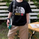 GUCCI潮系子供服ノースフェイス 子供用 T グリーン / ベージュ / ブラックコラボ子供服THE NORTH FACEキッズ T シャツグッチ人気コラボ子供服上下セット tシャツ ショーツ 2点キッズ服